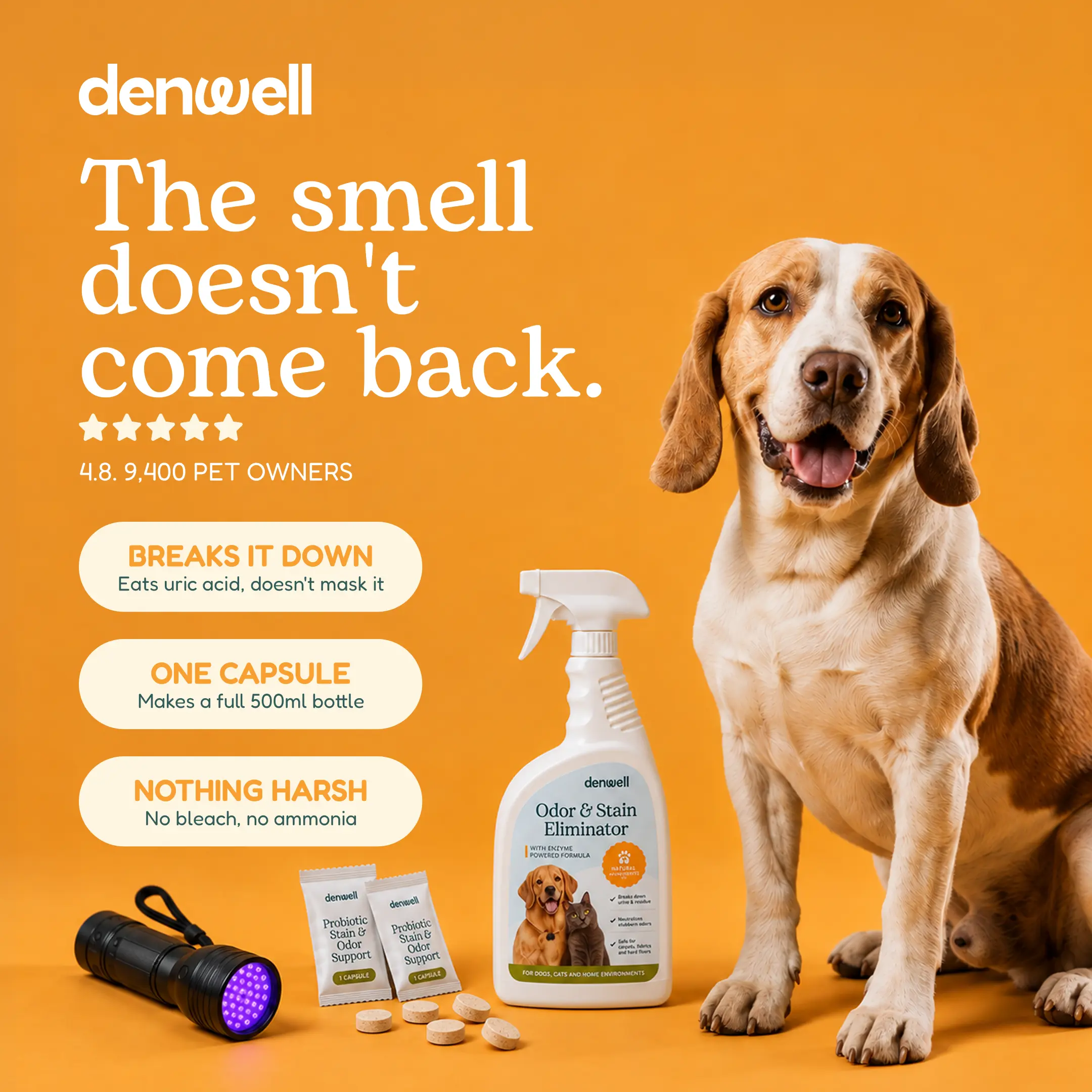 Pet Odor & Stain Eliminator enzyme spray kit